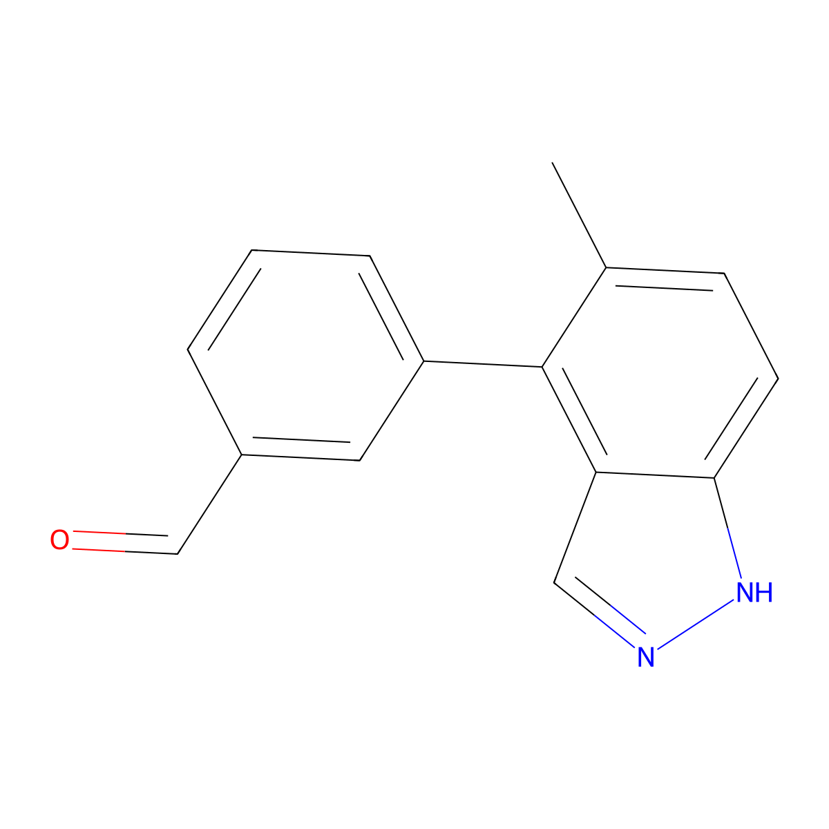 3-(5-methyl-1H-indazol-4-yl)benzaldehyde molecular structure, CAS 2172562-06-8