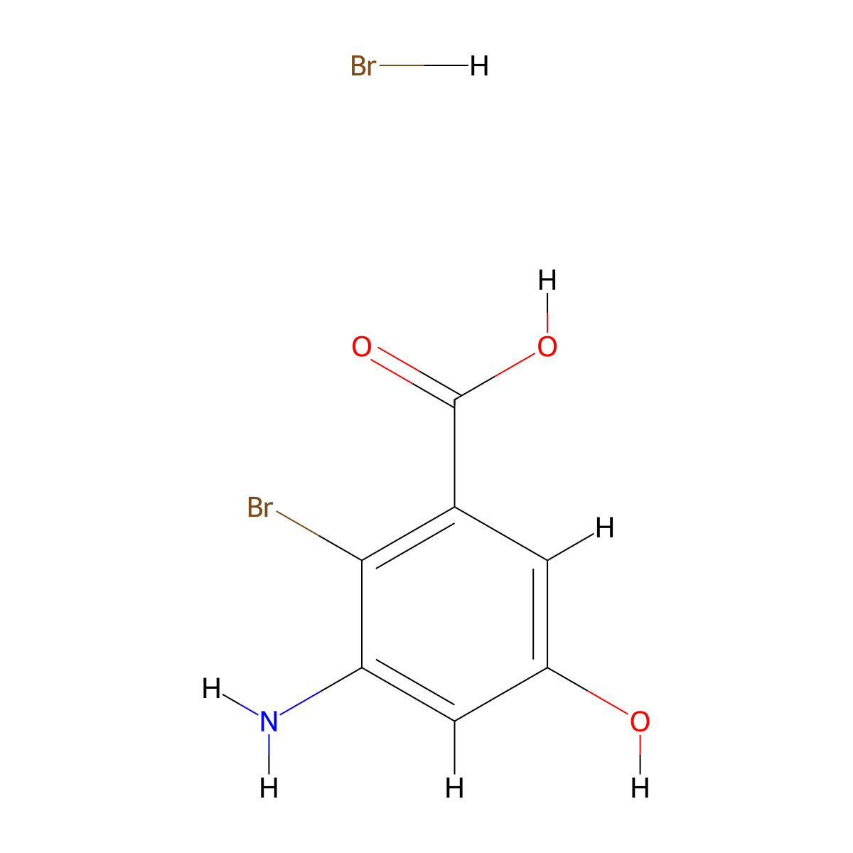 3-Amino-2-bromo-5-hydroxybenzoic acid hydrobromide molecular structure, CAS 2172562-29-5