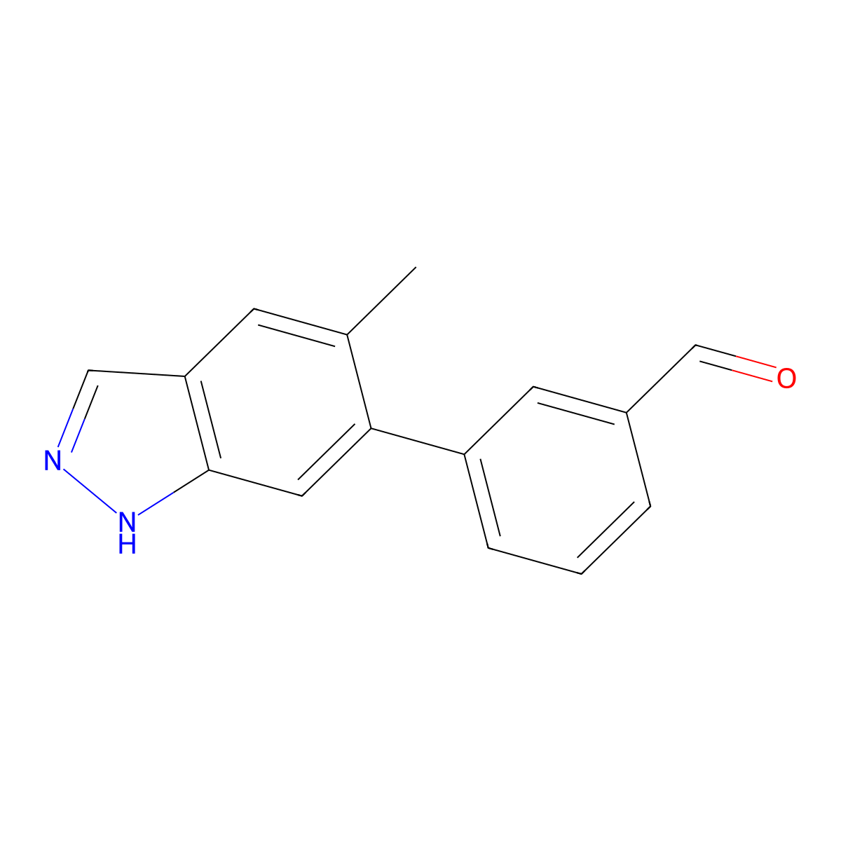 3-(5-methyl-1H-indazol-6-yl)benzaldehyde molecular structure, CAS 2172562-41-1