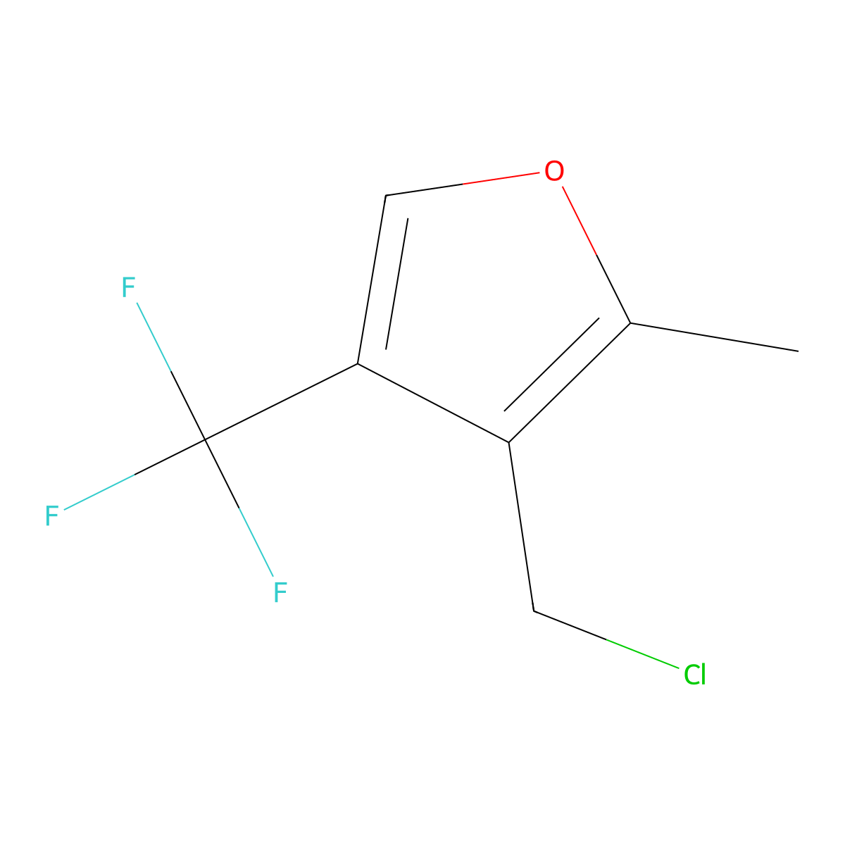 3-(Chloromethyl)-2-methyl-4-(trifluoromethyl)furan molecular structure, CAS 2172563-06-1