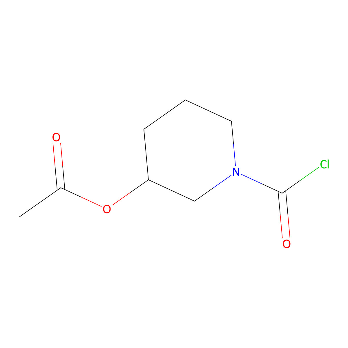 1-(Carbonochloridoyl)piperidin-3-yl acetate molecular structure, CAS 2172564-67-7