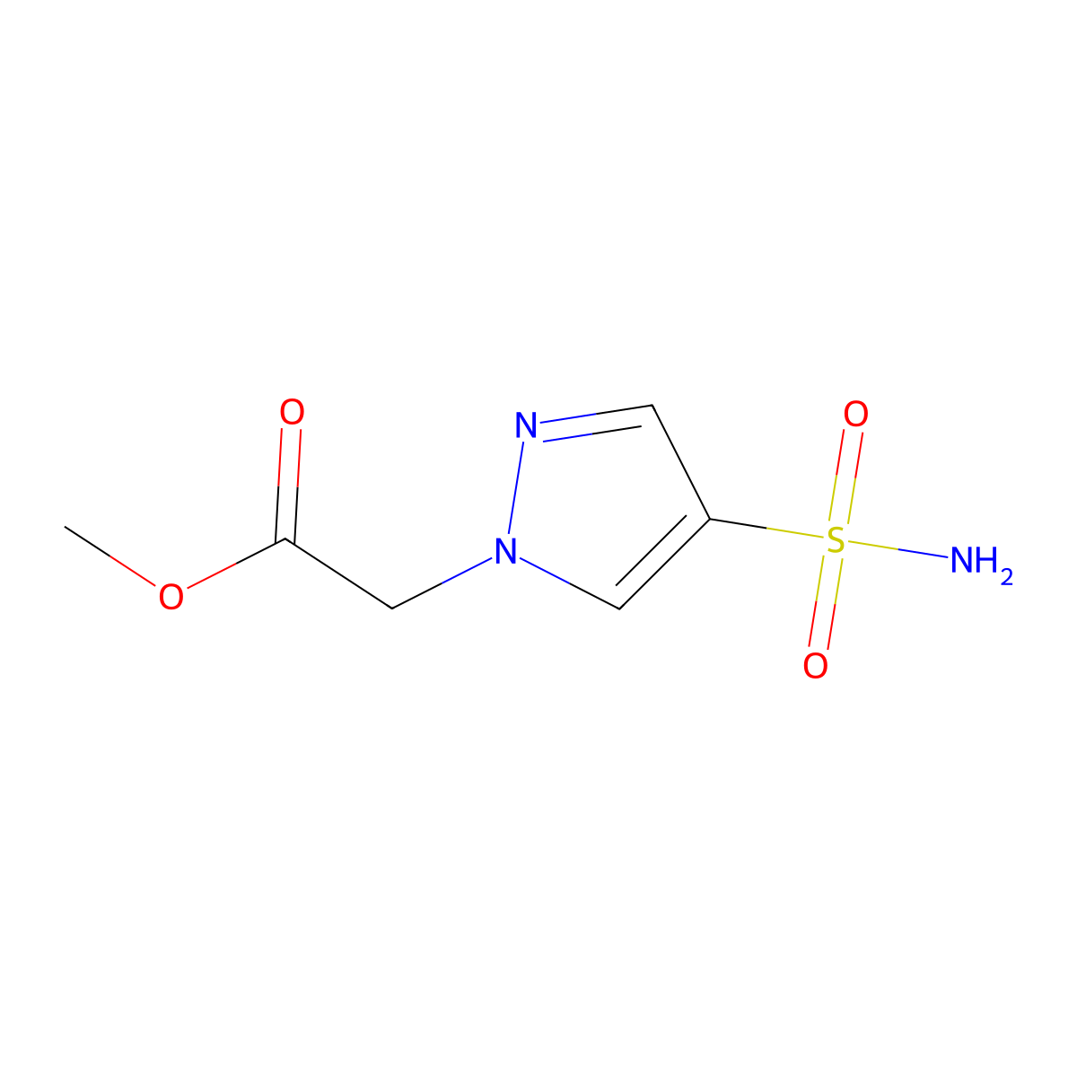 methyl 2-(4-sulfamoyl-1H-pyrazol-1-yl)acetate molecular structure, CAS 2172566-38-8