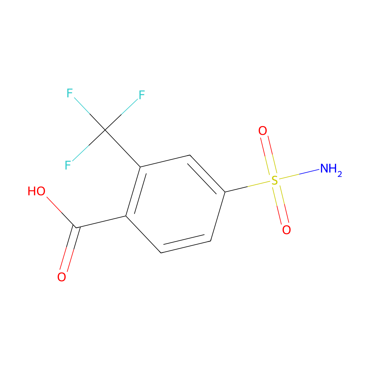 4-Sulfamoyl-2-(trifluoromethyl)benzoic acid molecular structure, CAS 2172567-14-3