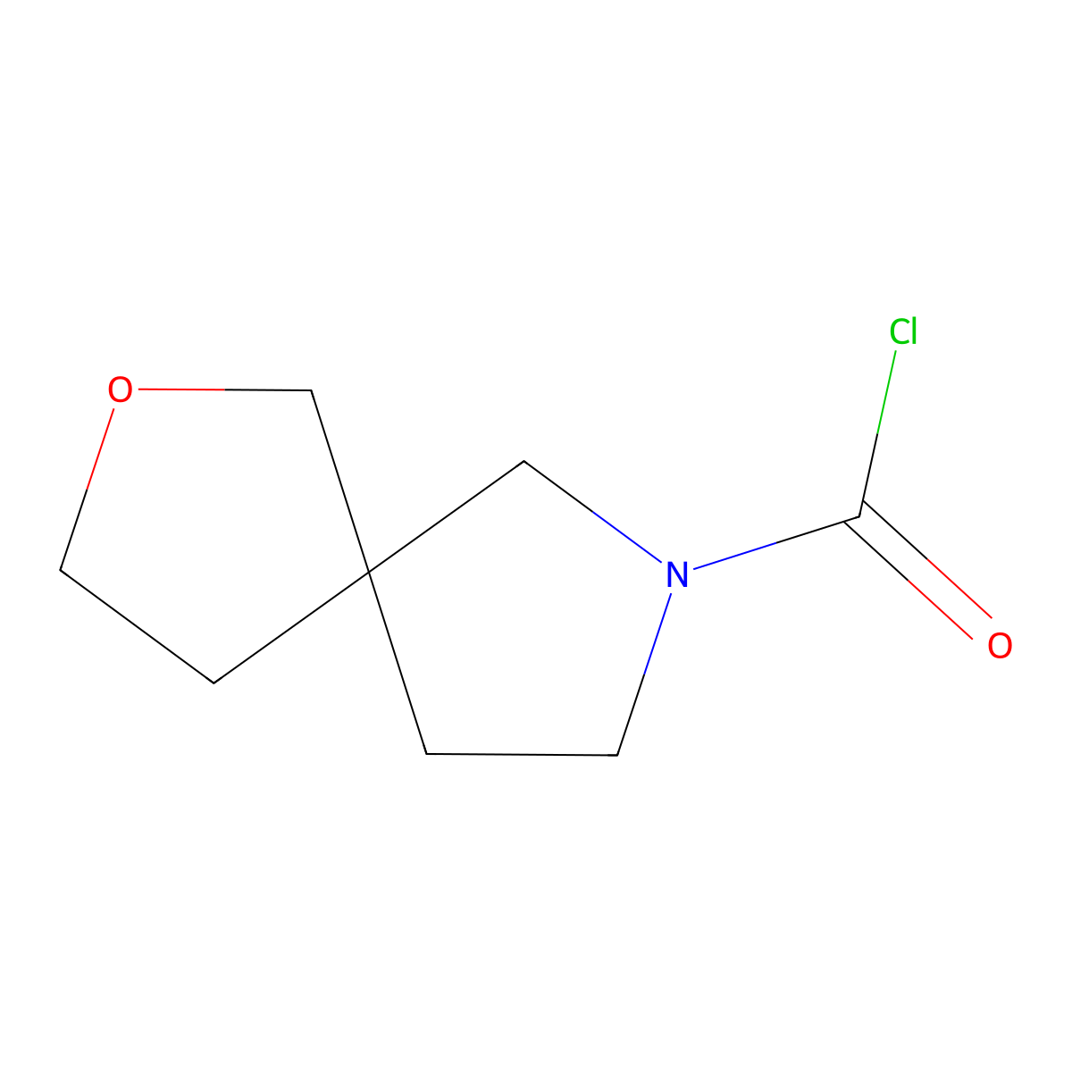 2-Oxa-7-azaspiro[4.4]nonane-7-carbonyl chloride molecular structure, CAS 2172567-66-5
