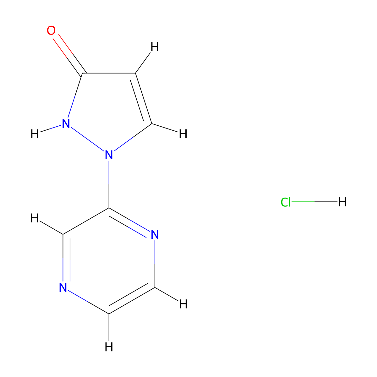 1-(pyrazin-2-yl)-2,3-dihydro-1H-pyrazol-3-one hydrochloride molecular structure, CAS 2172569-39-8