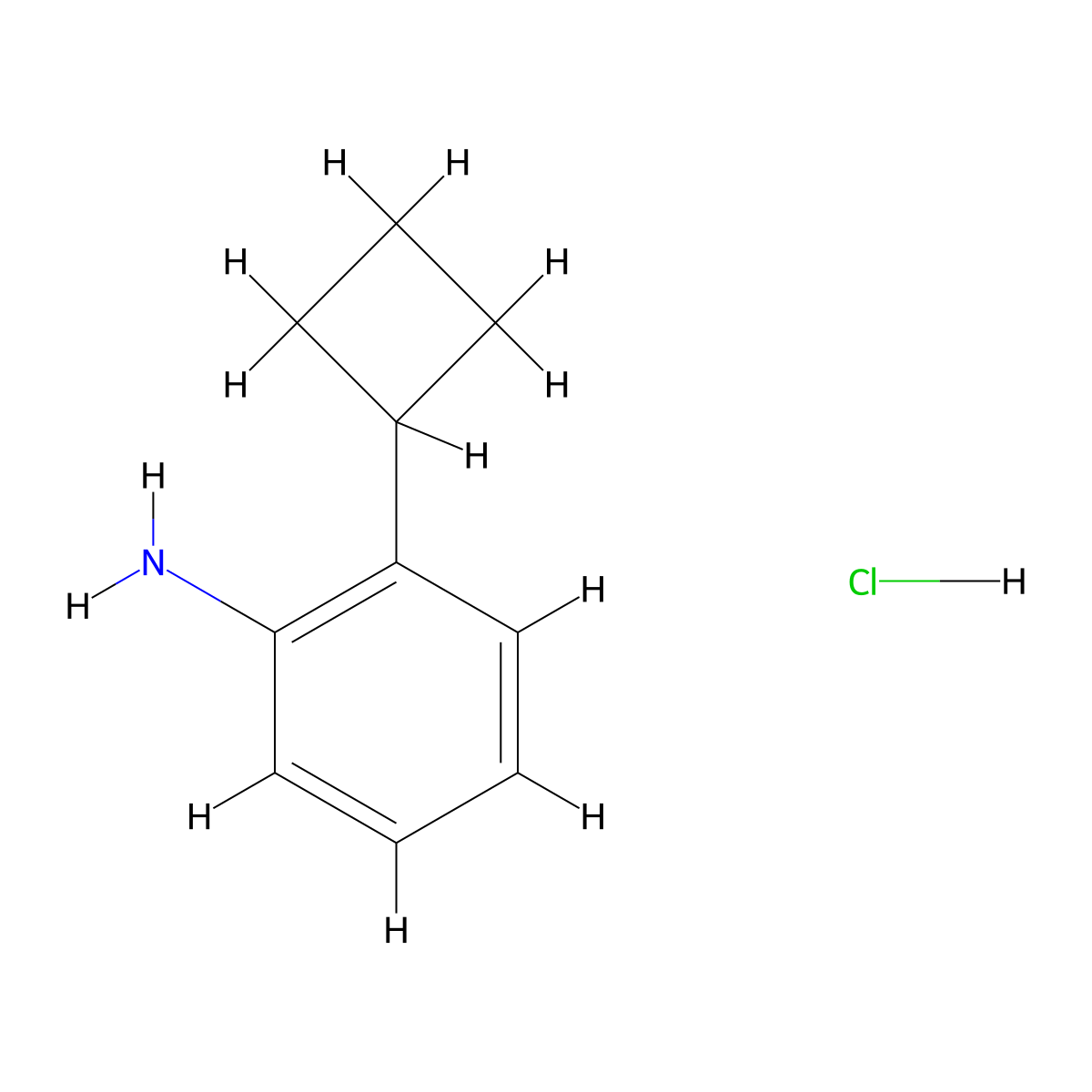 2-Cyclobutylaniline hydrochloride molecular structure, CAS 2172569-51-4