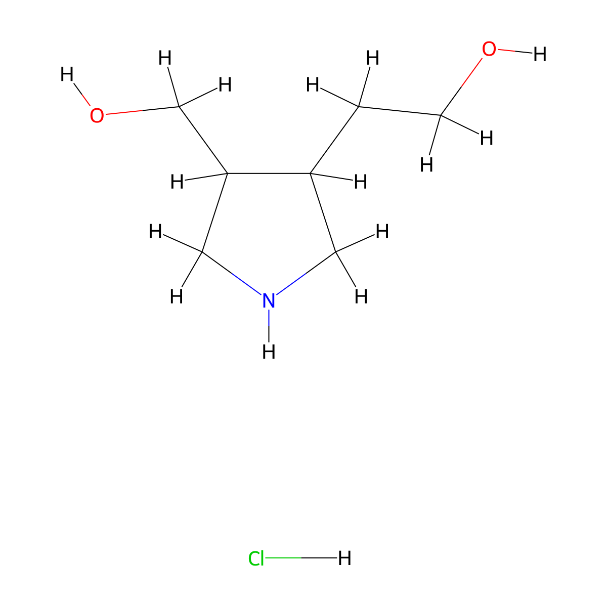 2-[4-(Hydroxymethyl)pyrrolidin-3-yl]ethan-1-ol hydrochloride molecular structure, CAS 2172569-92-3