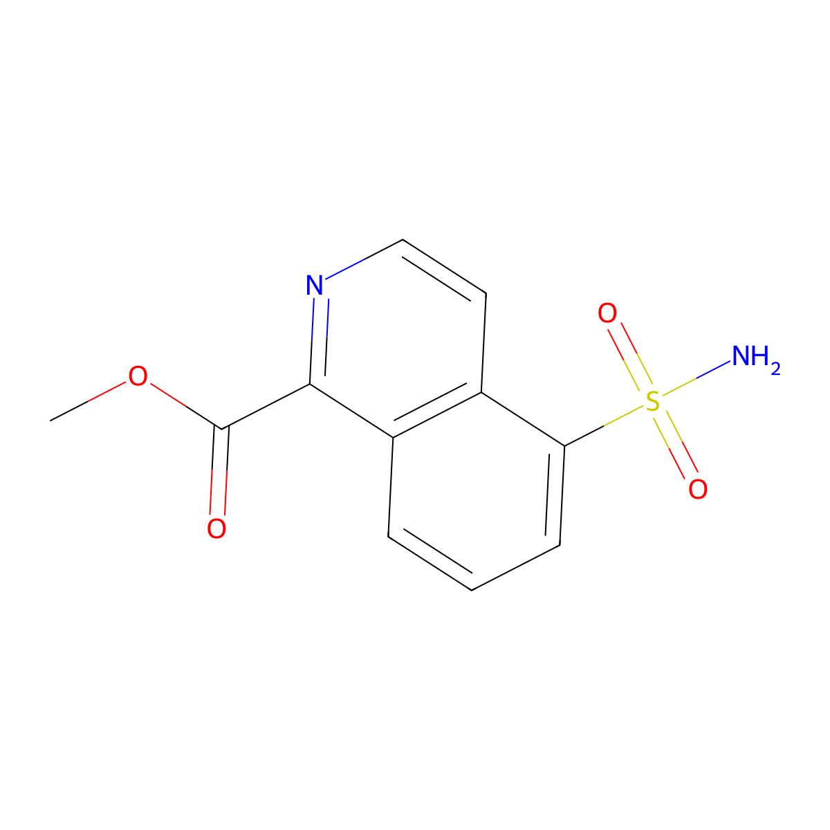 Methyl 5-sulfamoylisoquinoline-1-carboxylate molecular structure, CAS 2172570-44-2