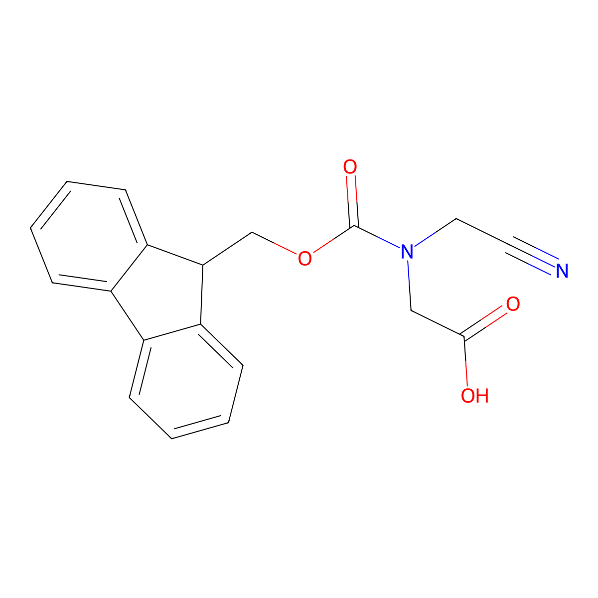 2-[(cyanomethyl)({[(9H-fluoren-9-yl)methoxy]carbonyl})amino]acetic acid molecular structure, CAS 2172570-83-9