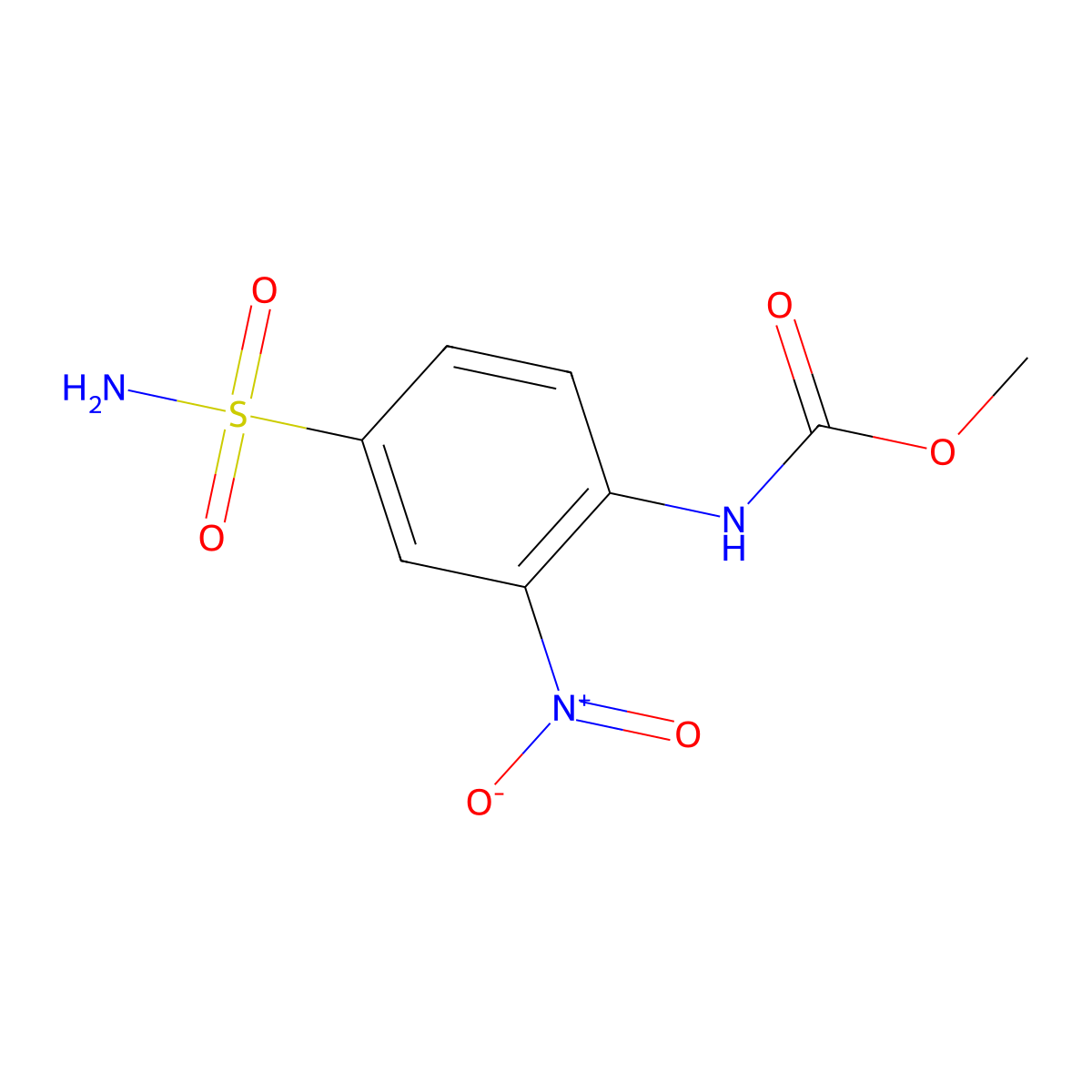 methyl N-(2-nitro-4-sulfamoylphenyl)carbamate molecular structure, CAS 2172571-27-4