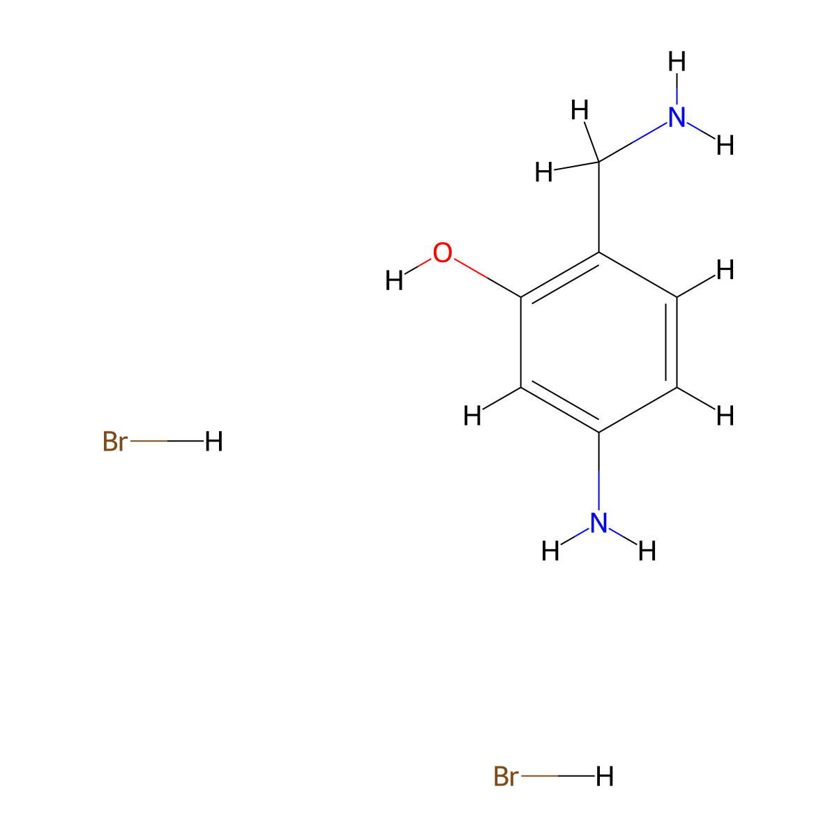 5-Amino-2-(aminomethyl)phenol dihydrobromide molecular structure, CAS 2172572-90-4