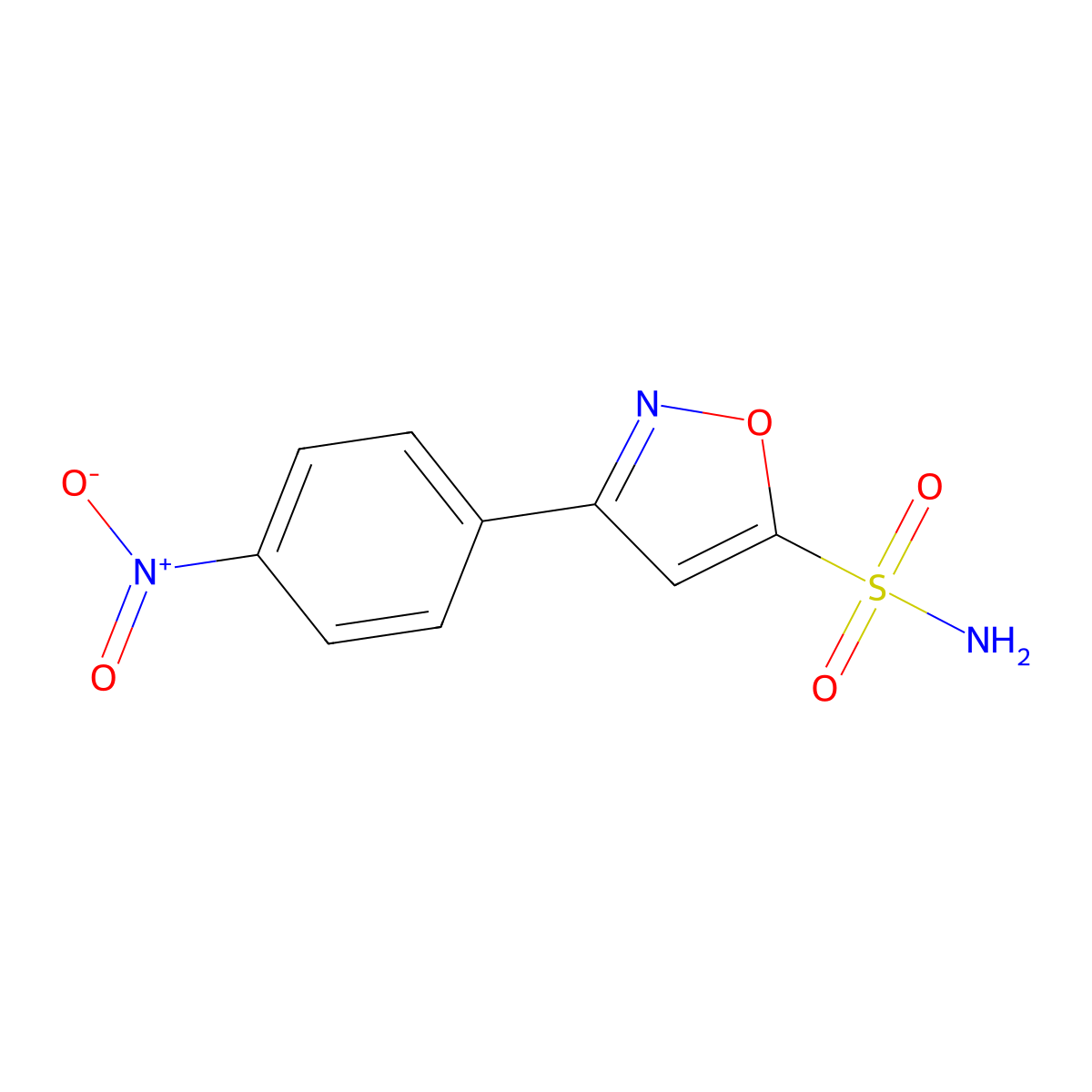 3-(4-Nitrophenyl)-1,2-oxazole-5-sulfonamide molecular structure, CAS 2172576-18-8