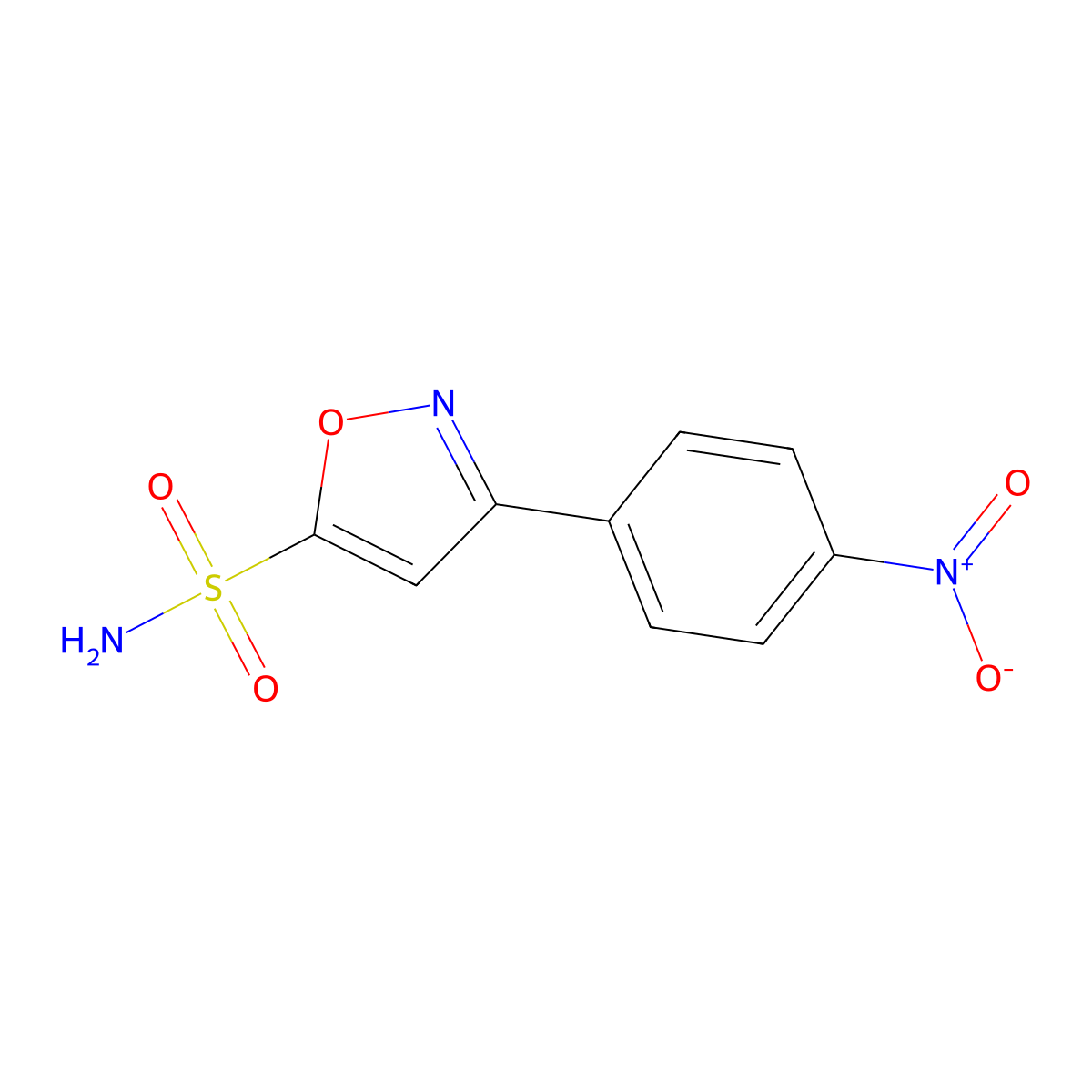 3-(4-Nitrophenyl)-1,2-oxazole-5-sulfonamide molecular structure, CAS 2172576-18-8