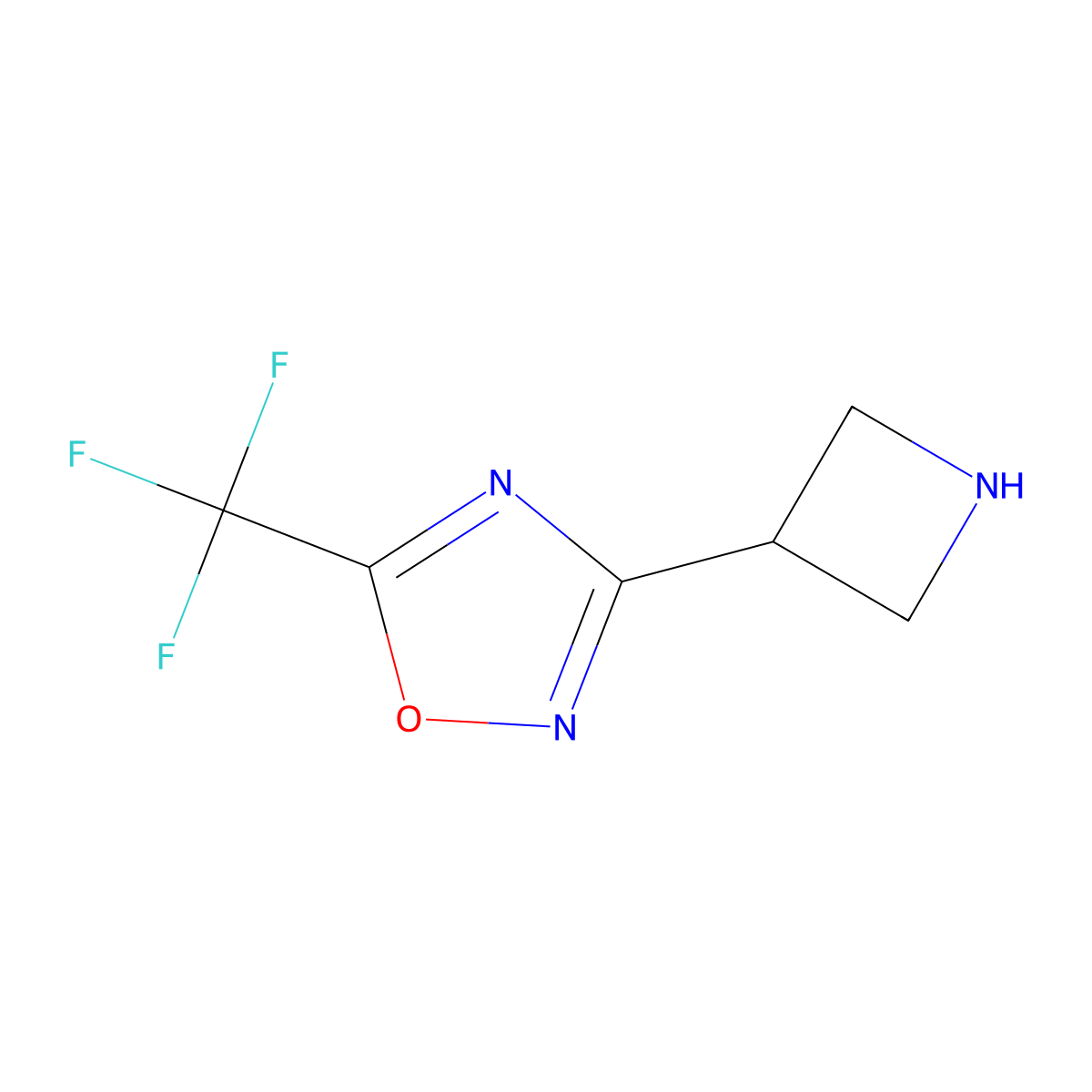 1,2,4-Oxadiazole, 3-(3-azetidinyl)-5-(trifluoromethyl)- molecular structure, CAS 2172581-08-5