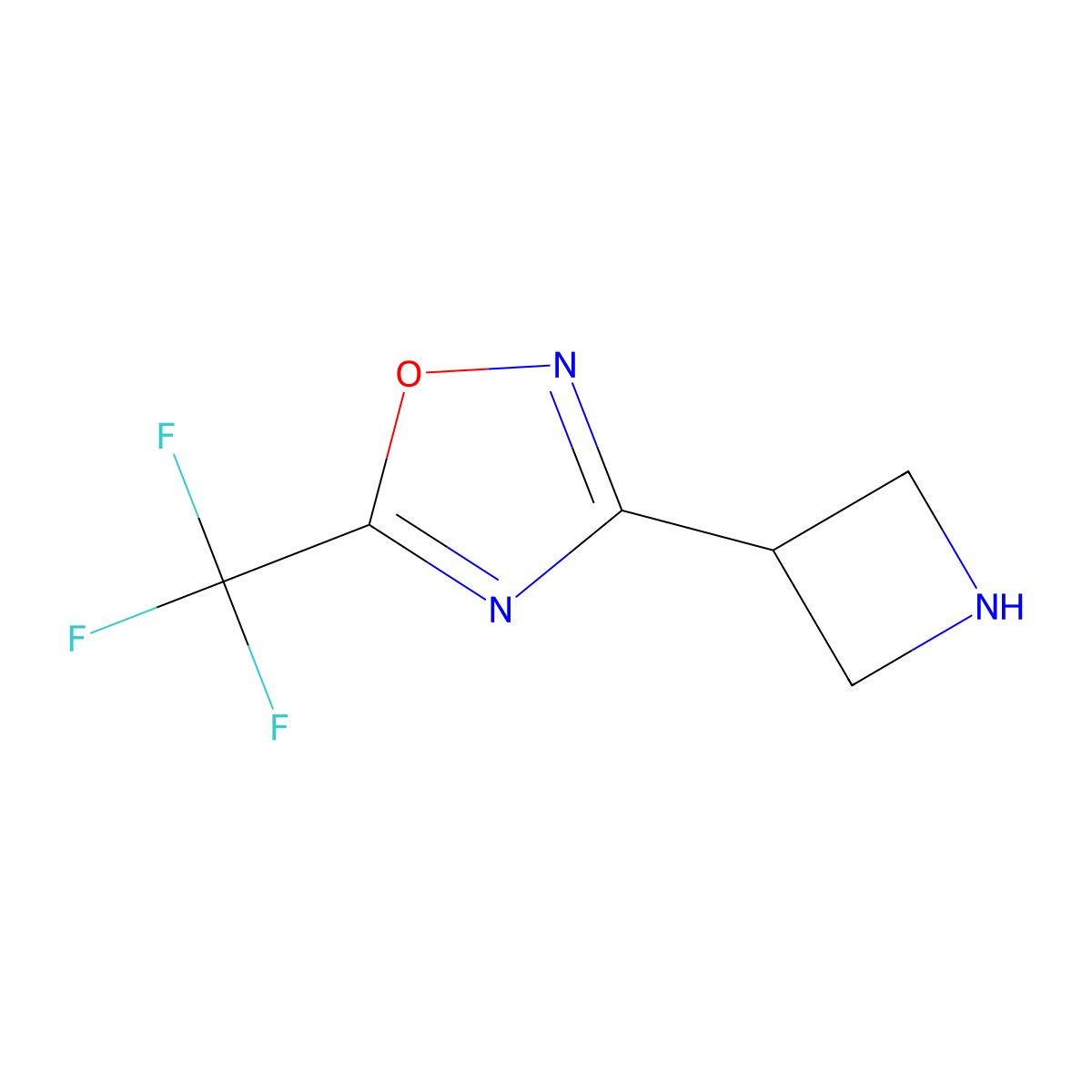 1,2,4-Oxadiazole, 3-(3-azetidinyl)-5-(trifluoromethyl)- molecular structure, CAS 2172581-08-5