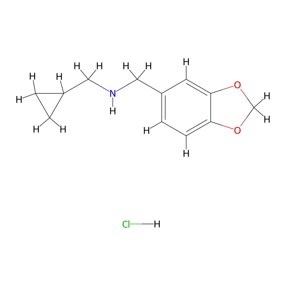 [(1,3-Dioxaindan-5-yl)methyl](cyclopropylmethyl)amine hydrochloride molecular structure, CAS 2172582-54-4