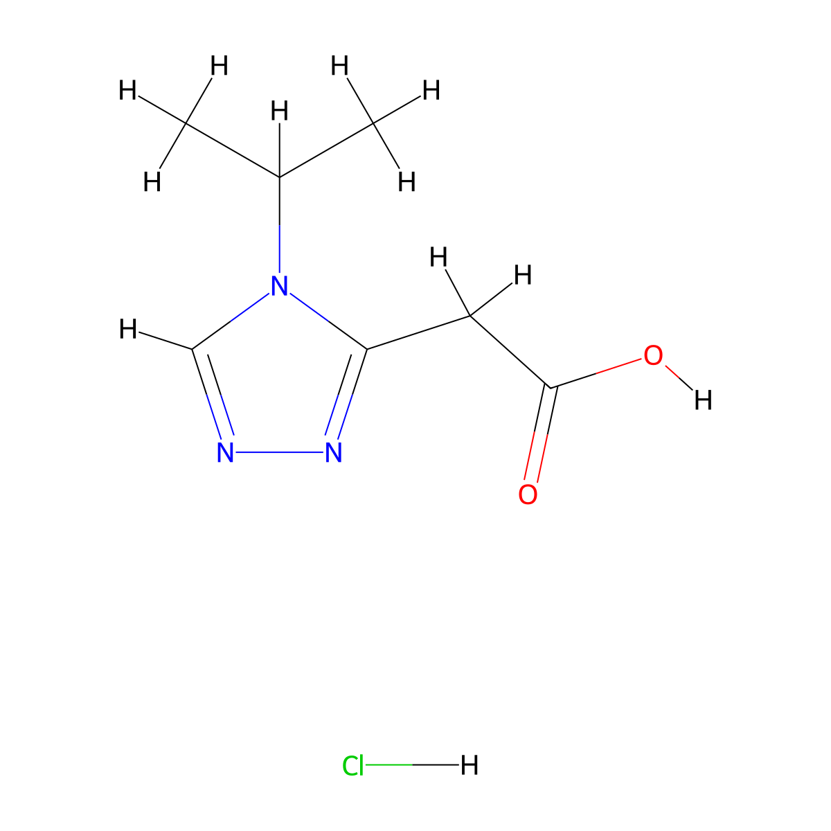 2-[4-(propan-2-yl)-4H-1,2,4-triazol-3-yl]acetic acid hydrochloride molecular structure, CAS 2172584-17-5