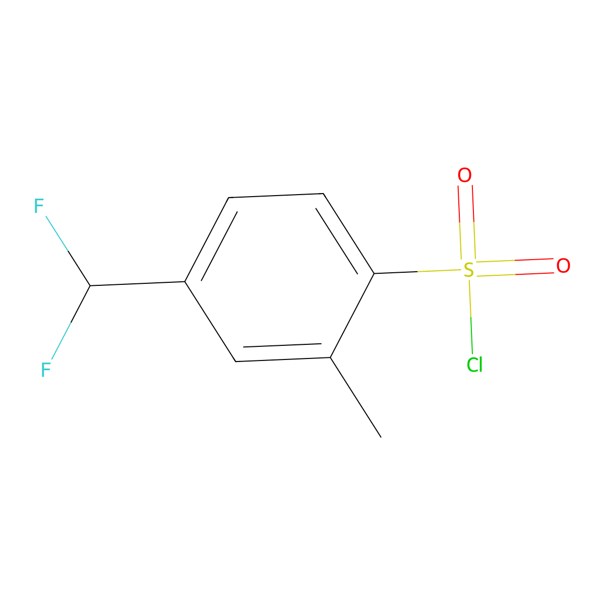 4-(Difluoromethyl)-2-methylbenzene-1-sulfonyl chloride molecular structure, CAS 2172584-54-0
