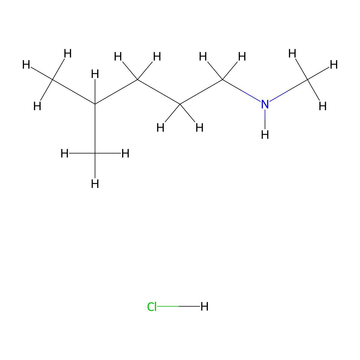 Methyl(4-methylpentyl)amine hydrochloride molecular structure, CAS 2172584-71-1