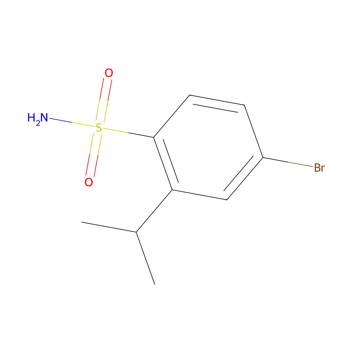 4-Bromo-2-(propan-2-yl)benzene-1-sulfonamide molecular structure, CAS 2172584-74-4