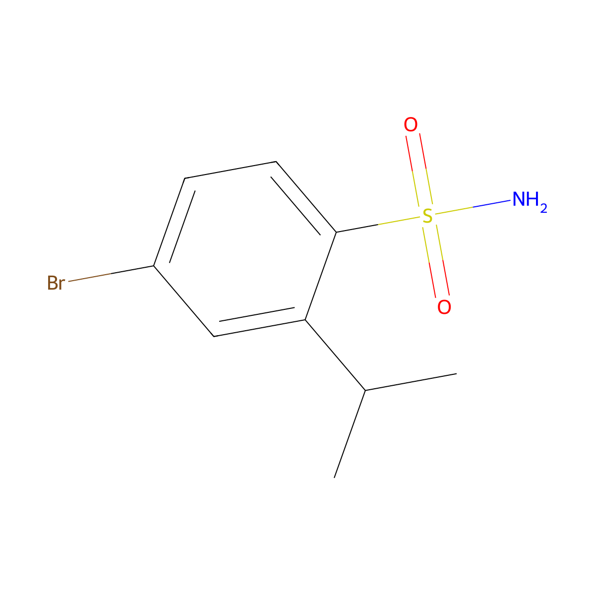 4-Bromo-2-(propan-2-yl)benzene-1-sulfonamide molecular structure, CAS 2172584-74-4