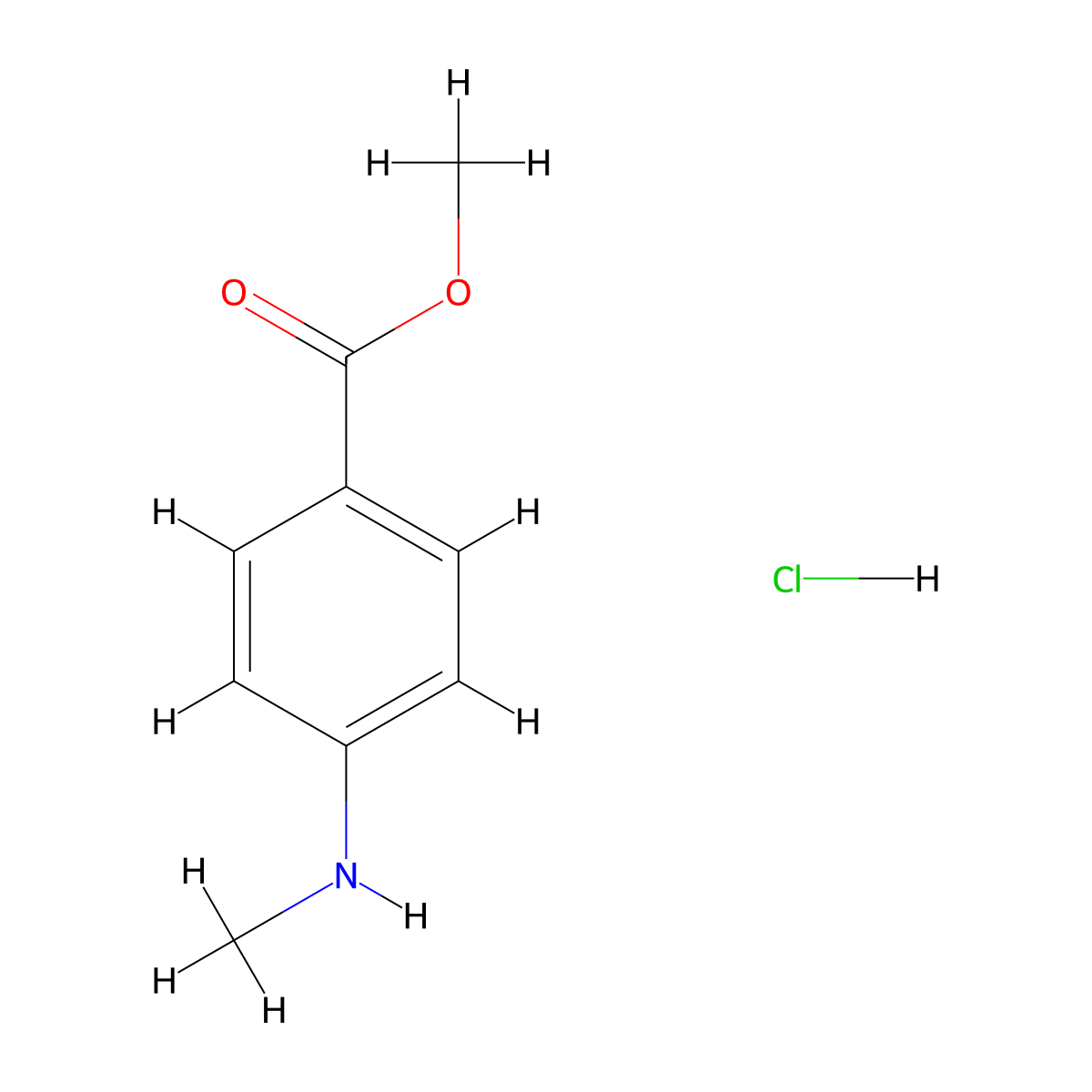 Methyl 4-(methylamino)benzoate hydrochloride molecular structure, CAS 2172586-36-4