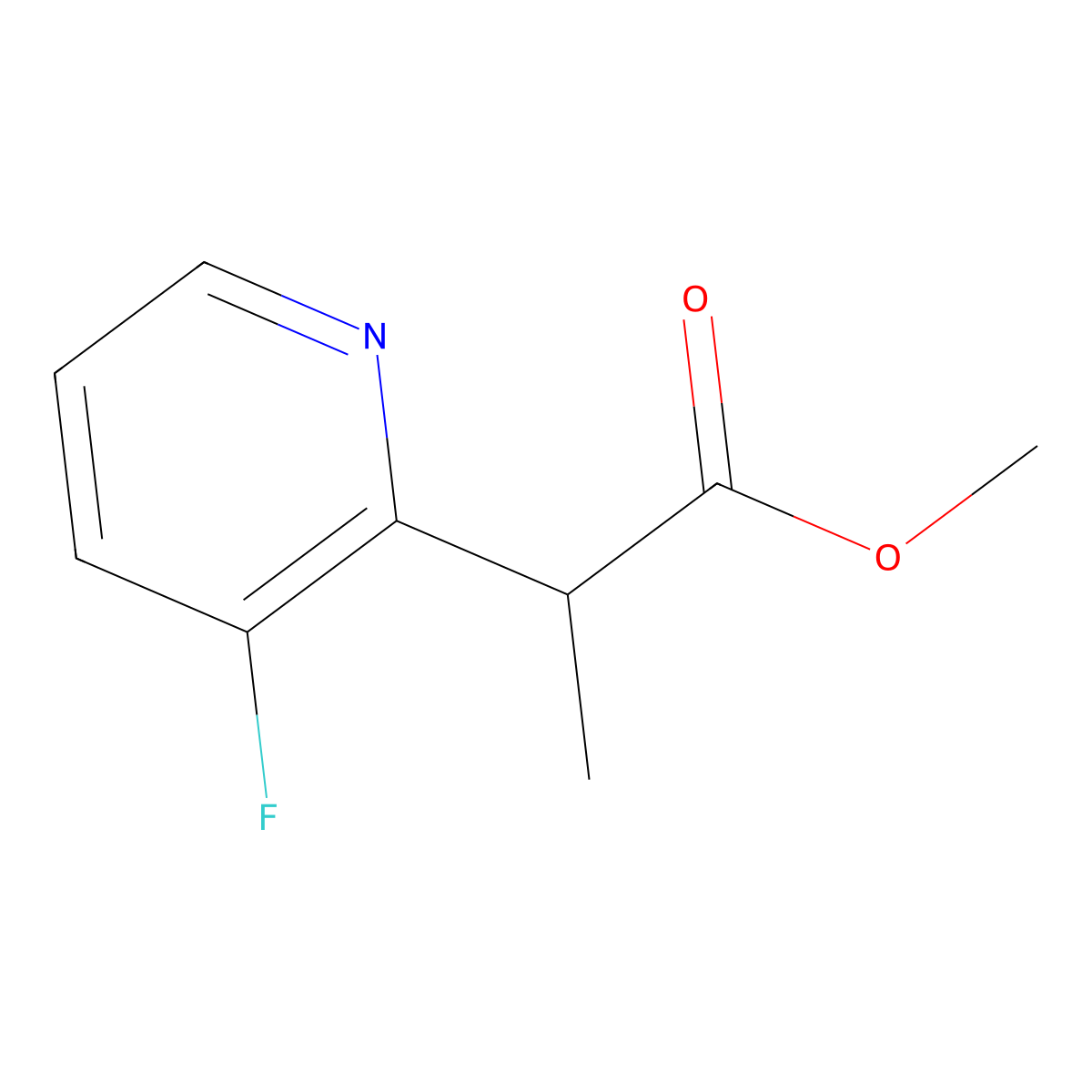 Methyl 2-(3-fluoropyridin-2-yl)propanoate molecular structure, CAS 2172586-41-1