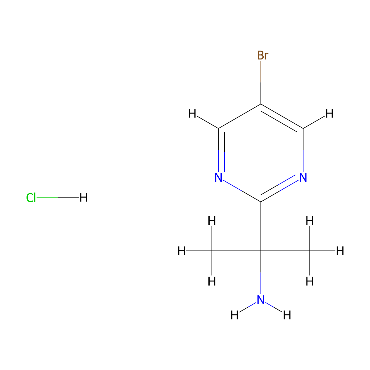 2-(5-Bromopyrimidin-2-yl)propan-2-amine hydrochloride molecular structure, CAS 2172586-53-5