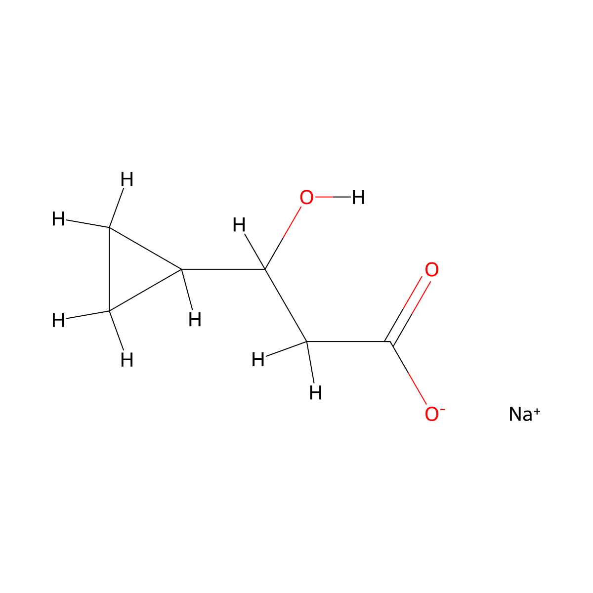 Sodium 3-cyclopropyl-3-hydroxypropanoate molecular structure, CAS 2172587-74-3