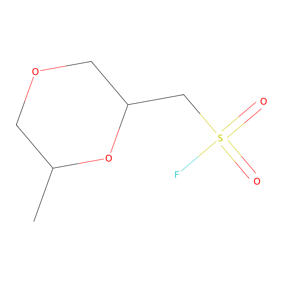 (6-Methyl-1,4-dioxan-2-yl)methanesulfonyl fluoride molecular structure, CAS 2172588-46-2