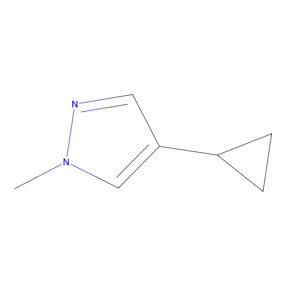 4-Cyclopropyl-1-methyl-1H-pyrazole molecular structure, CAS 2172589-23-8