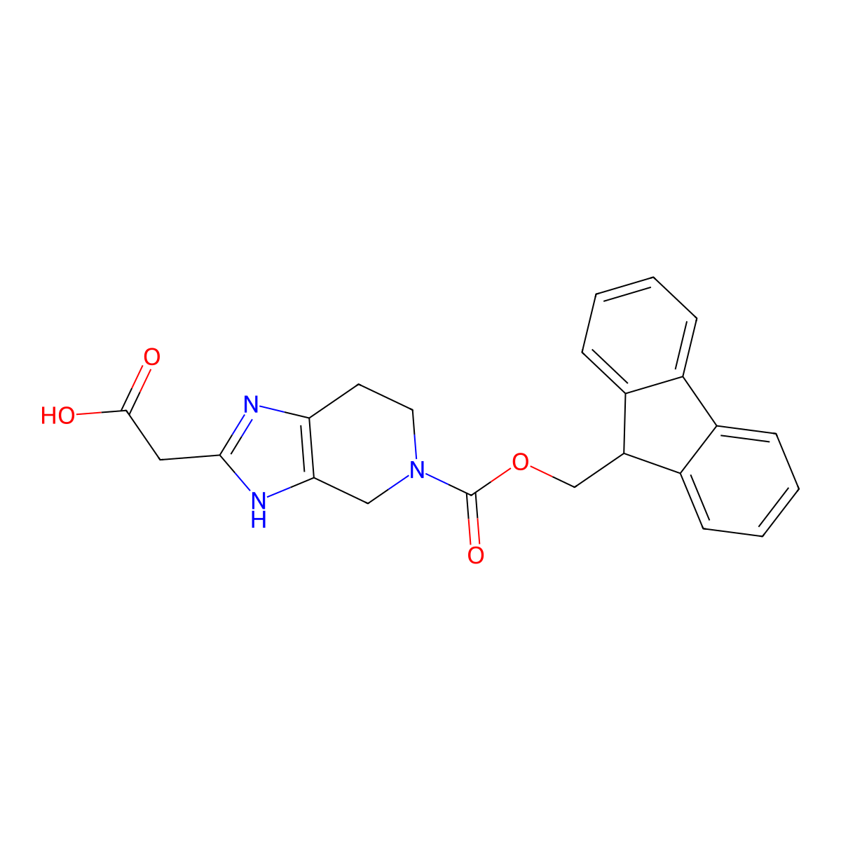 2-(5-{[(9H-fluoren-9-yl)methoxy]carbonyl}-3H,4H,5H,6H,7H-imidazo[4,5-c]pyridin-2-yl)acetic acid molecular structure, CAS 2172589-24-9