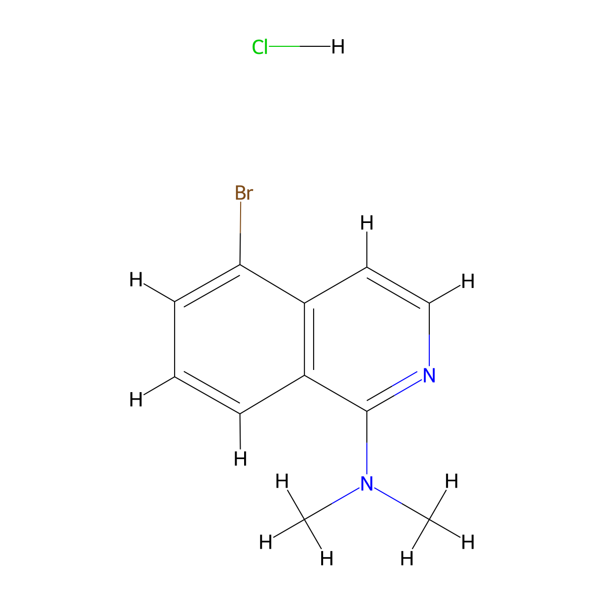 5-Bromo-N,N-dimethylisoquinolin-1-amine hydrochloride molecular structure, CAS 2172589-26-1