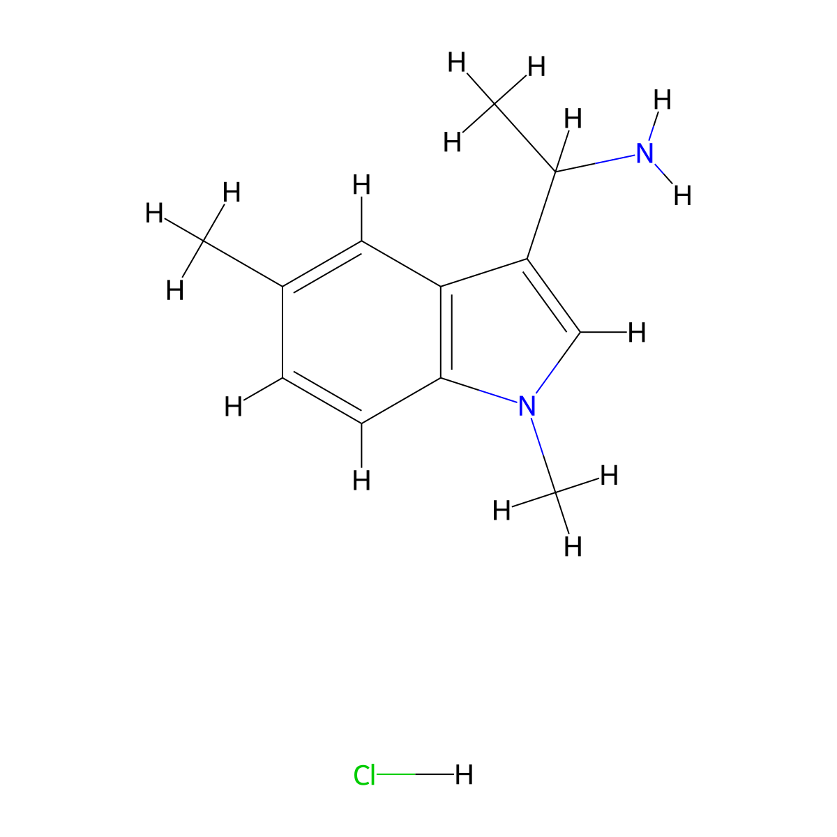 1-(1,5-dimethyl-1H-indol-3-yl)ethan-1-amine hydrochloride molecular structure, CAS 2172591-04-5