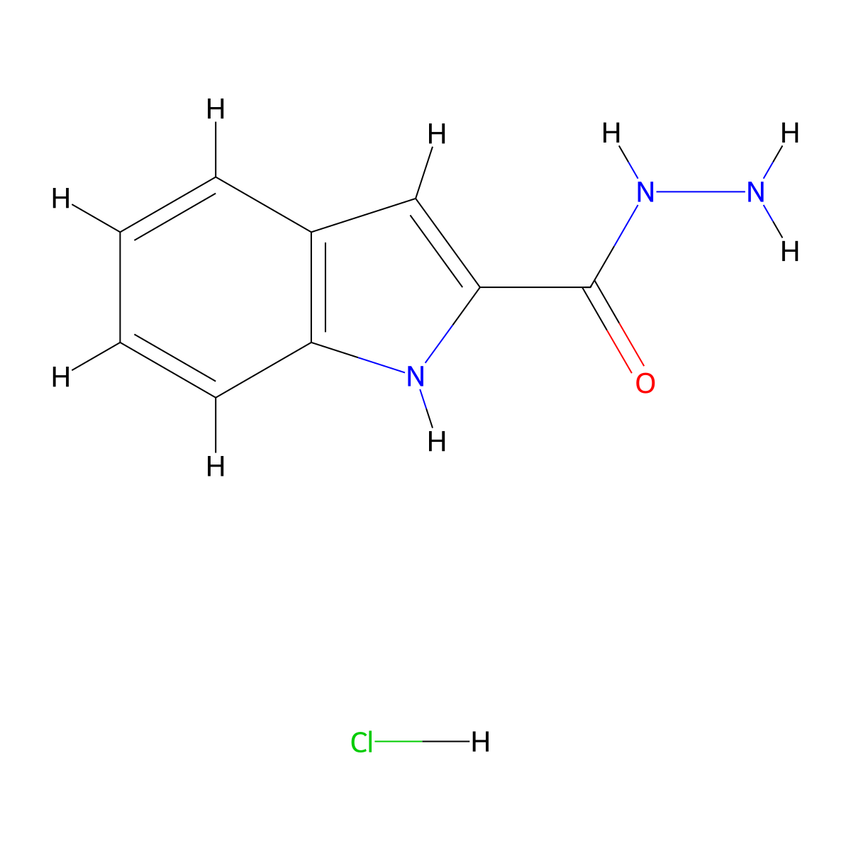 1H-Indole-2-carbohydrazide hydrochloride molecular structure, CAS 2172592-06-0