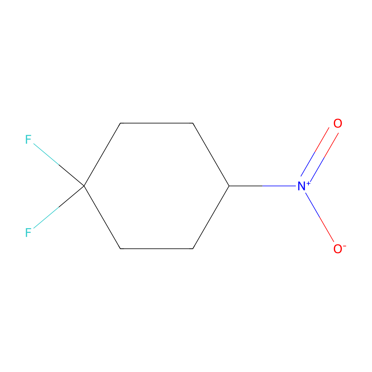 1,1-Difluoro-4-nitrocyclohexane molecular structure, CAS 2172592-43-5