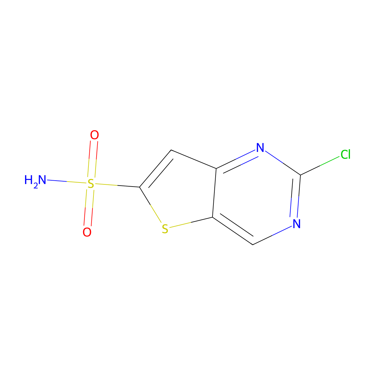 2-Chlorothieno[3,2-d]pyrimidine-6-sulfonamide molecular structure, CAS 2172594-62-4