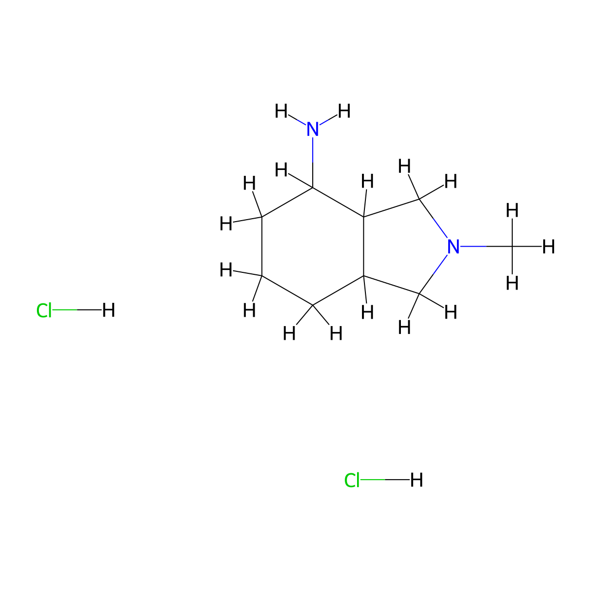 2-methyl-octahydro-1H-isoindol-4-amine dihydrochloride molecular structure, CAS 2172595-02-5