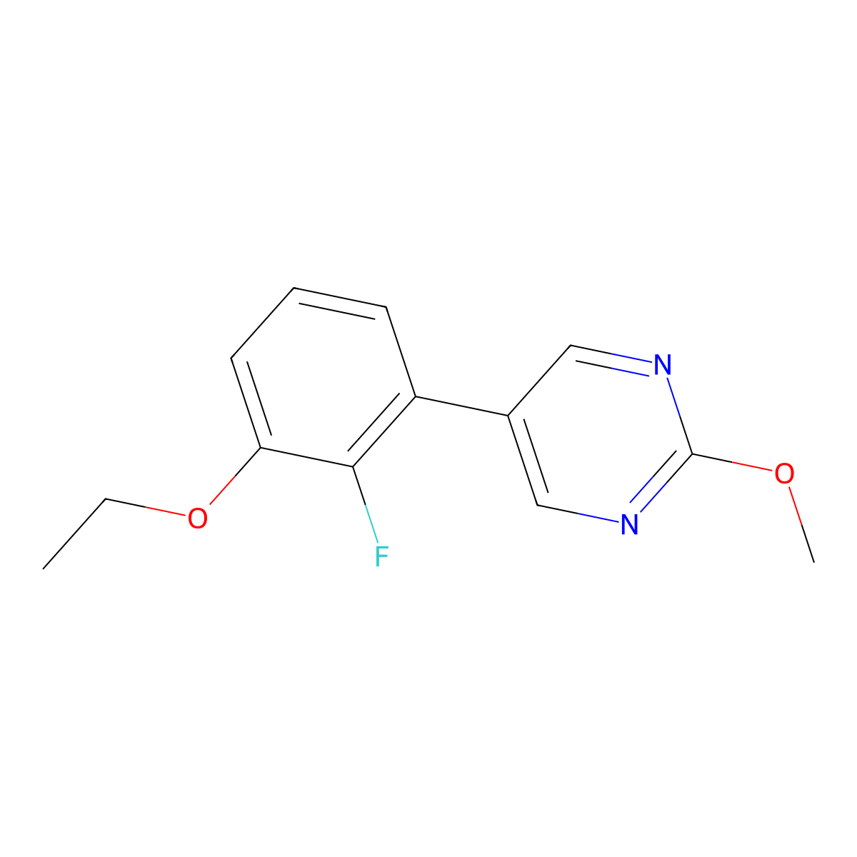 5-(3-Ethoxy-2-fluorophenyl)-2-methoxypyrimidine molecular structure, CAS 2172595-27-4