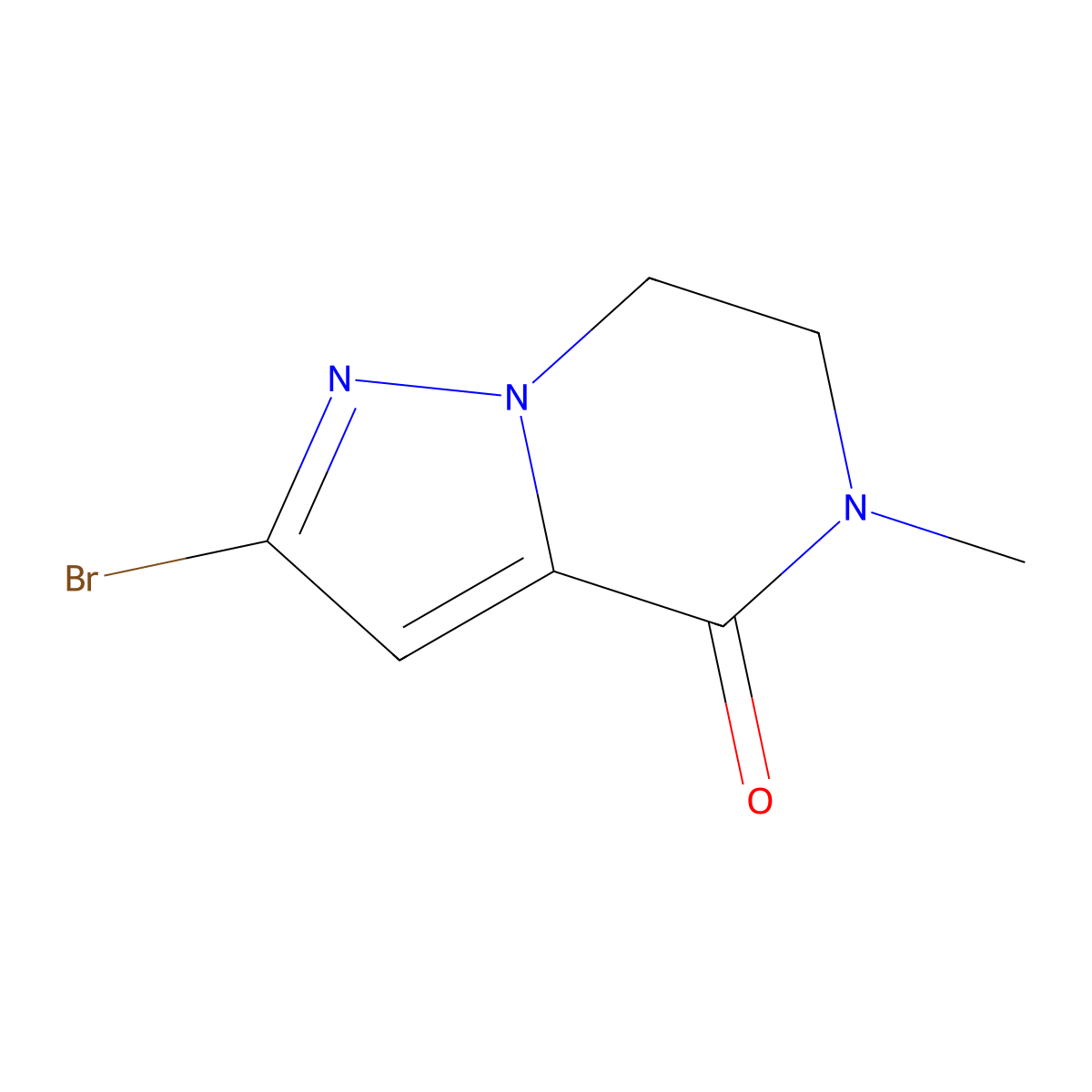 2-bromo-5-methyl-4H,5H,6H,7H-pyrazolo[1,5-a]pyrazin-4-one molecular structure, CAS 2172597-03-2
