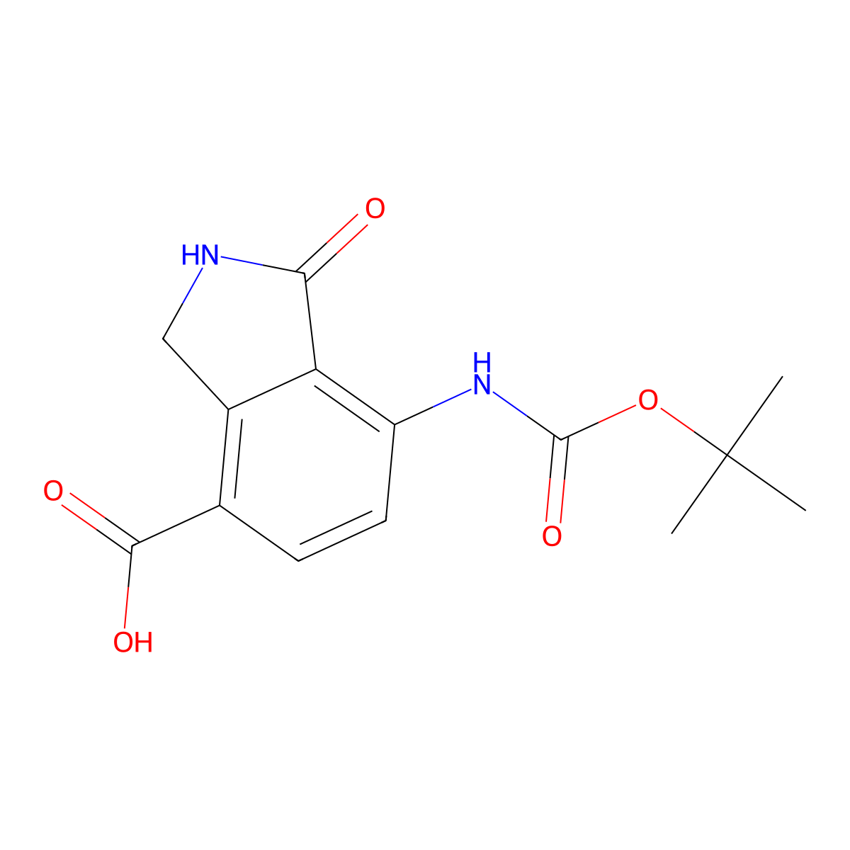 7-{[(tert-butoxy)carbonyl]amino}-1-oxo-2,3-dihydro-1H-isoindole-4-carboxylic acid molecular structure, CAS 2172599-27-6