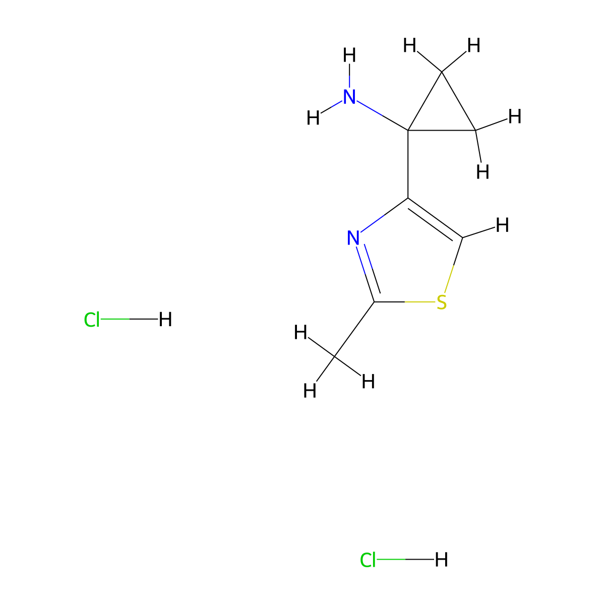 1-(2-Methyl-1,3-thiazol-4-yl)cyclopropan-1-amine dihydrochloride molecular structure, CAS 2172600-26-7