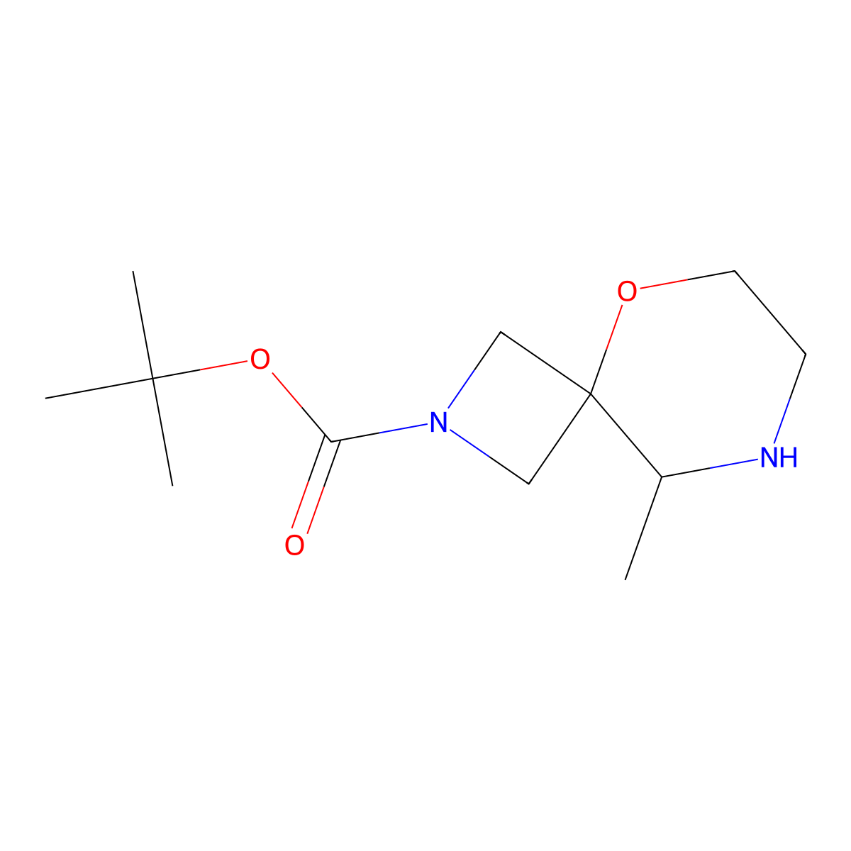 Tert-butyl 9-methyl-5-oxa-2,8-diazaspiro[3.5]nonane-2-carboxylate molecular structure, CAS 2172600-43-8