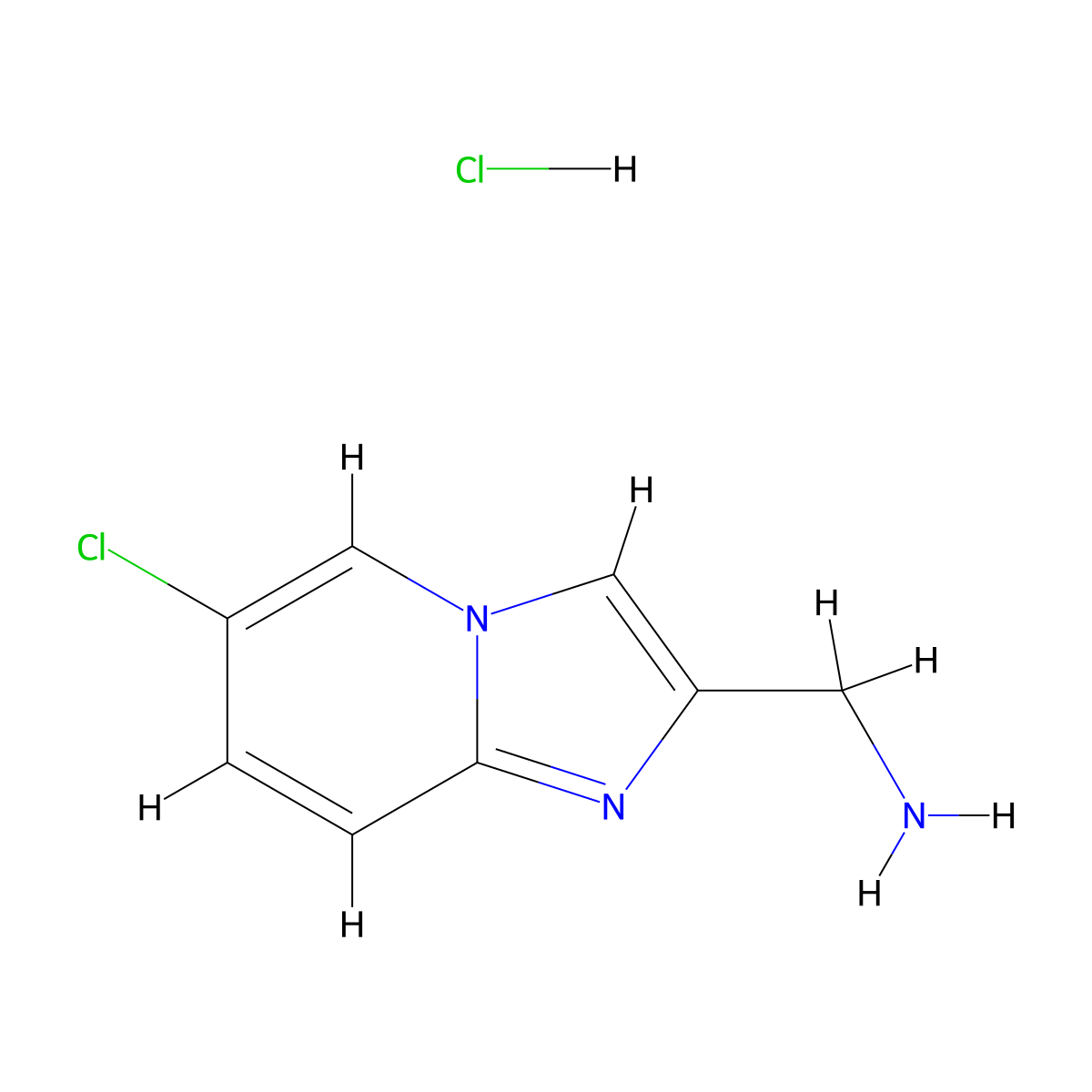 {6-Chloroimidazo[1,2-a]pyridin-2-yl}methanamine hydrochloride molecular structure, CAS 2172600-90-5