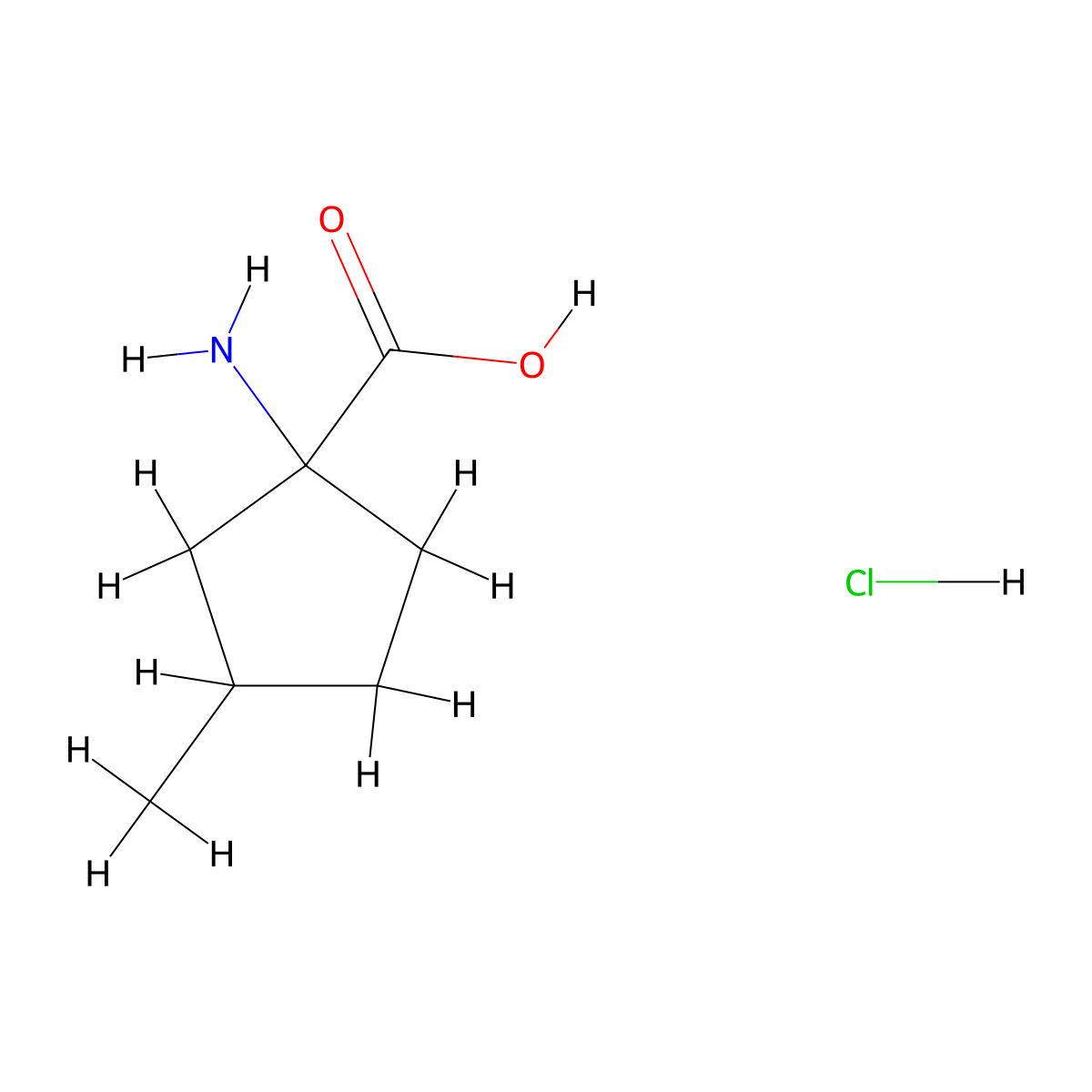 1-Amino-3-methylcyclopentane-1-carboxylic acid hydrochloride molecular structure, CAS 2172601-49-7