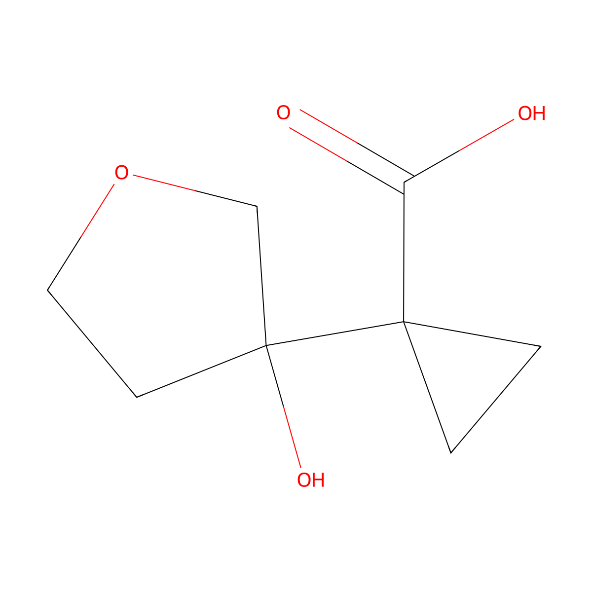 1-(3-Hydroxyoxolan-3-yl)cyclopropane-1-carboxylic acid molecular structure, CAS 2172601-53-3