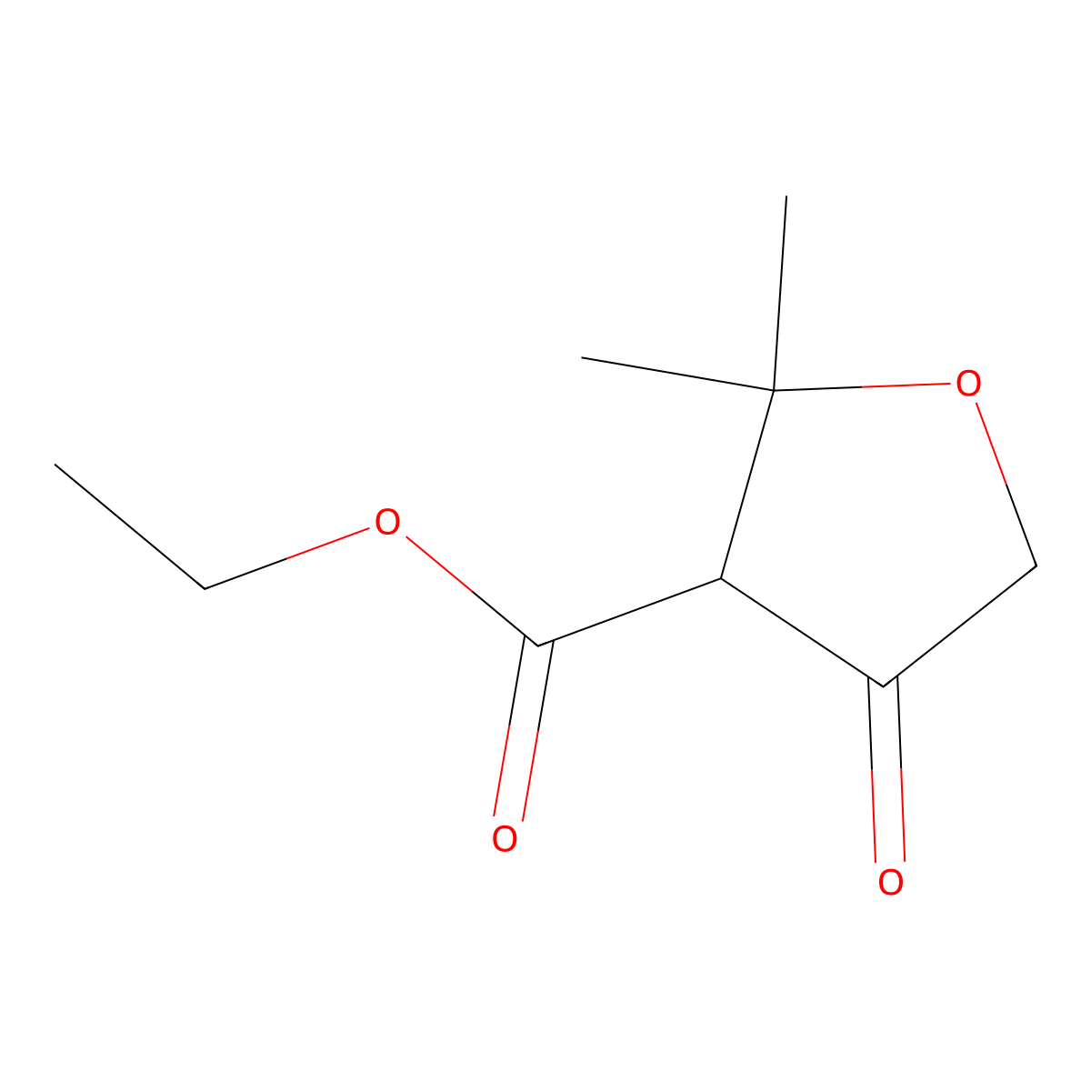 Ethyl 2,2-dimethyl-4-oxooxolane-3-carboxylate molecular structure, CAS 2172601-60-2
