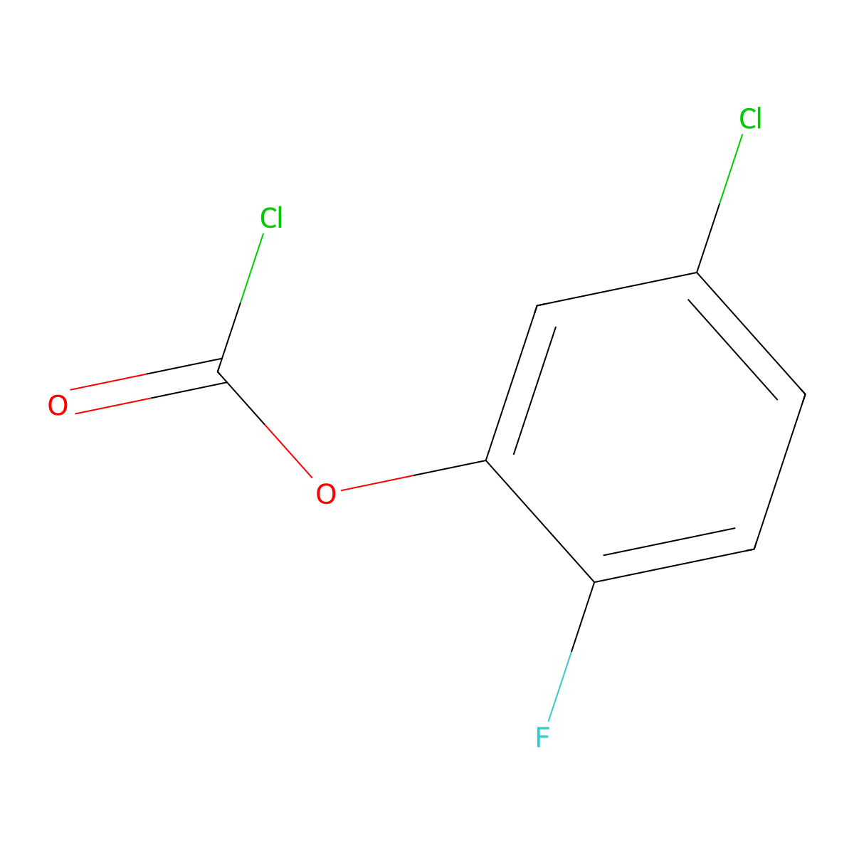 5-Chloro-2-fluorophenyl chloroformate molecular structure, CAS 2172601-99-7