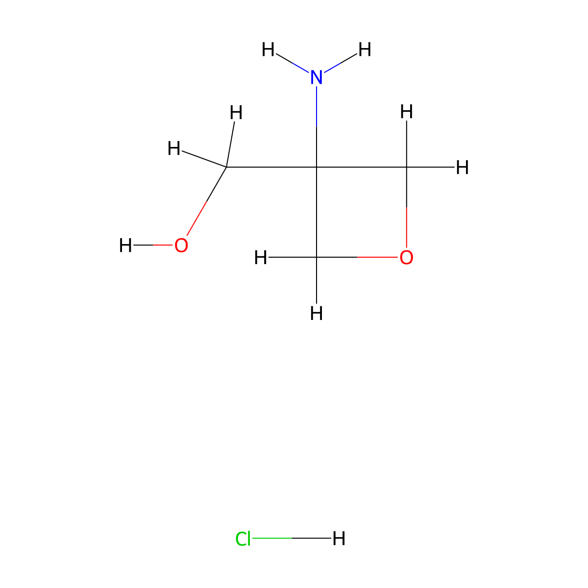 (3-Aminooxetan-3-yl)methanol hydrochloride molecular structure, CAS 2172602-51-4