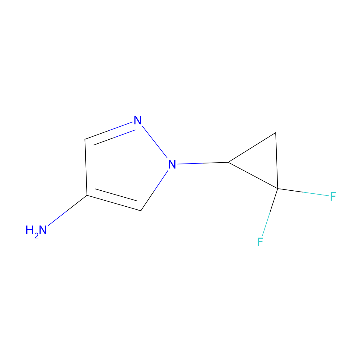 1-(2,2-difluorocyclopropyl)-1H-pyrazol-4-amine molecular structure, CAS 2172602-66-1